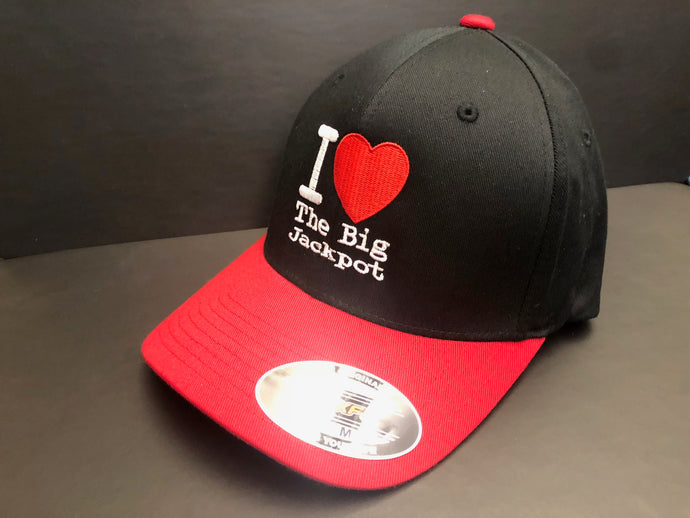 I Love TBJ Fitted Hat - Red & Black